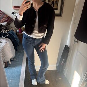 Real suede vintage cropped jacket